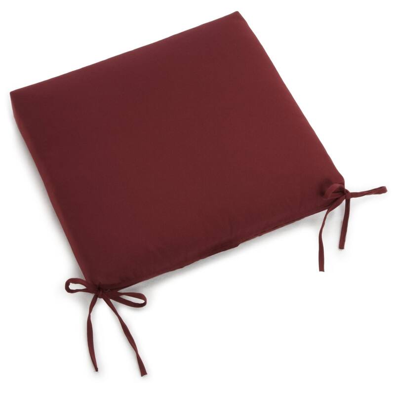 20-inch by 19-inch Twill Indoor Chair Cushion (Set of 1, 2, or 4) - 20 x 19 - Single - Burgundy