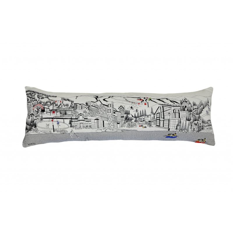 HomeRoots 46" White Vail Daylight Skyline Lumbar Decorative Pillow