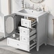 preview thumbnail 2 of 8, 30" Bathroom Vanity with Sink, Bathroom Vanity Cabinet with Three Drawers and Door, Solid Wood and MDF
