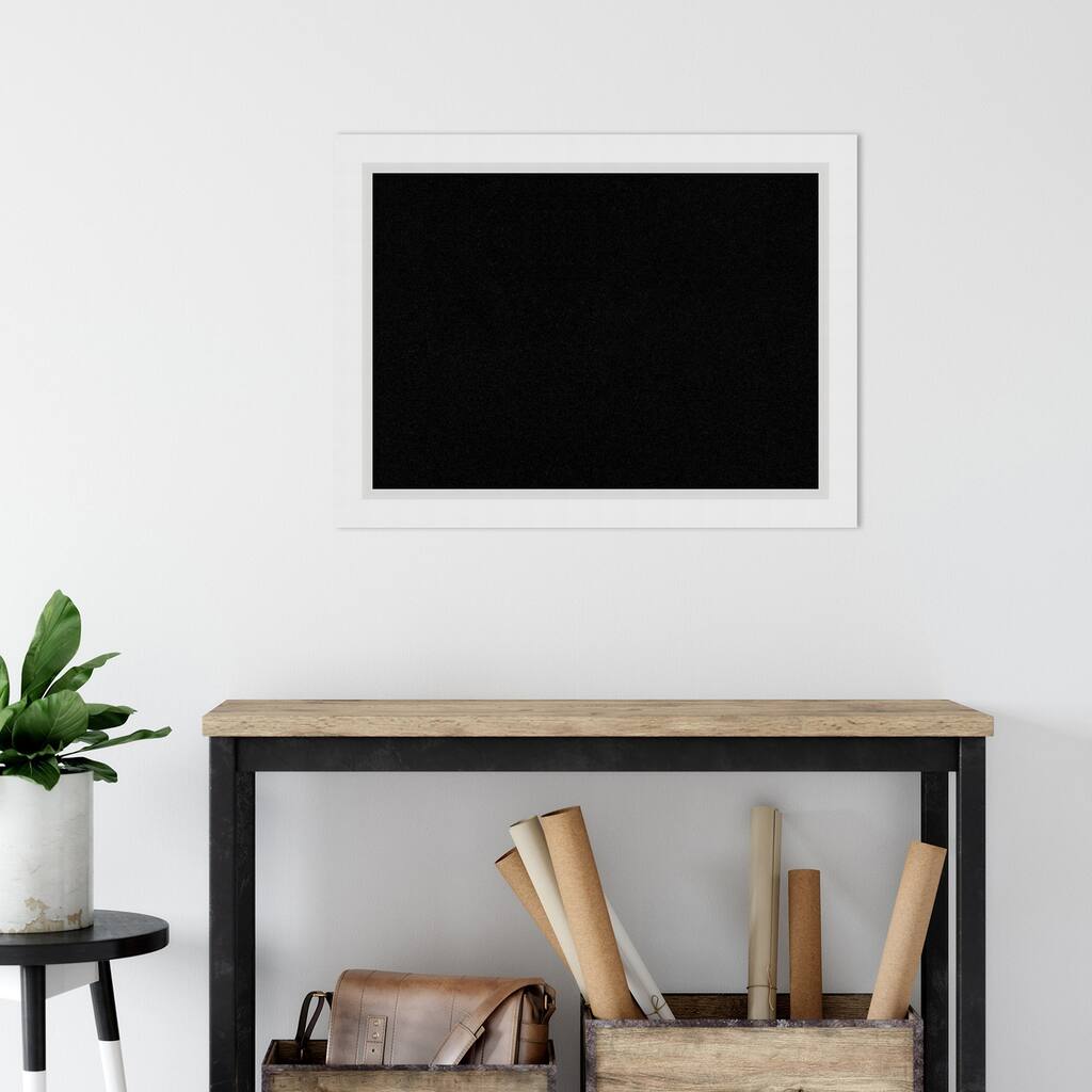 Blanco White Wood Framed White Bulletin Board, Organization Board, Pin Board
