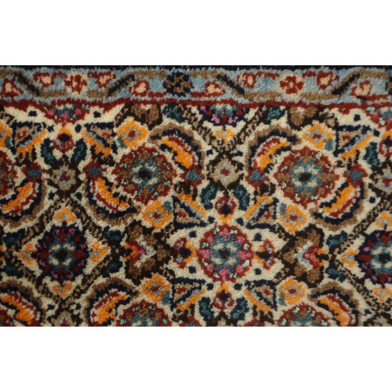 Hand Knotted Oriental 100% Wool Carpet Traditional All-Over Beige & Ivories Tabriz Area Rug - 6' 9'' X 6' 9''