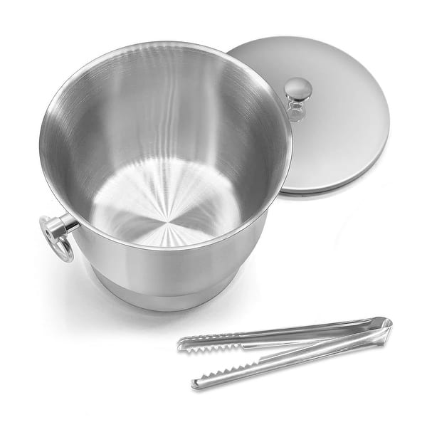 Fortune Candy 3.3 L Stainless Steel Ice Bucket Set - Insulated & Condensation-Resistant, with Lid, Tongs & Scoop - 3.3L