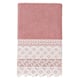 Authentic Hotel and Spa 100% Turkish Cotton Aiden White Lace Embellished Hand Towel - Tea Rose