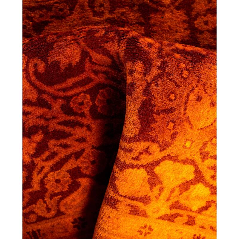 Overdyed One-of-a-Kind Hand-Knotted Area Rug - Orange - 3' 2" x 4' 10"