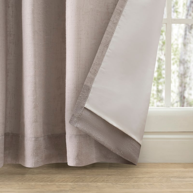 New Castle Gorgeous Slubbed Linen Lined Grommet Curtain Panel