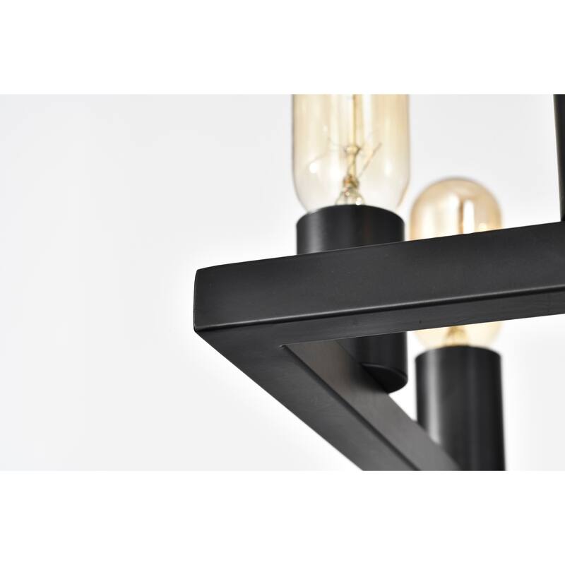 Brann Matte Black 14-Light Linear Kitchen Island Chandelier