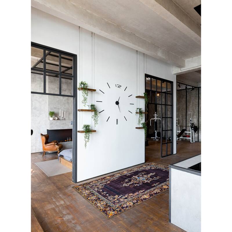 ECARPETGALLERY Hand-knotted Anatolian Vintage Dark Navy Wool Rug - 4'5 x 7'2