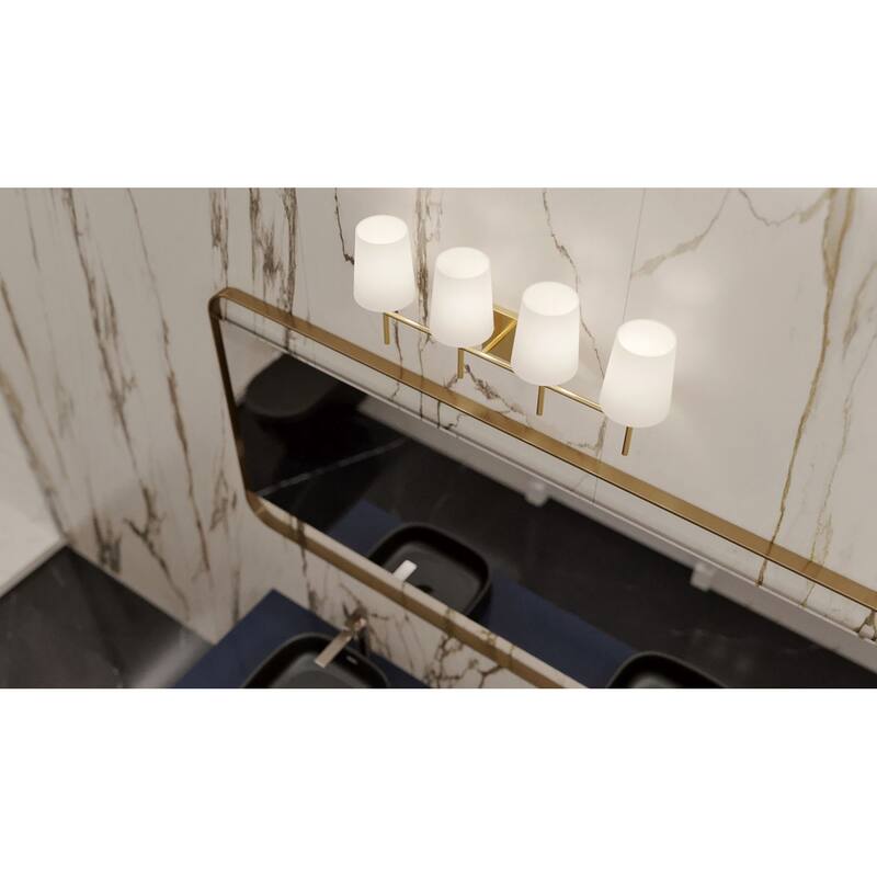 AFX Rose LED Vanity - Satin Brass - 4-Light