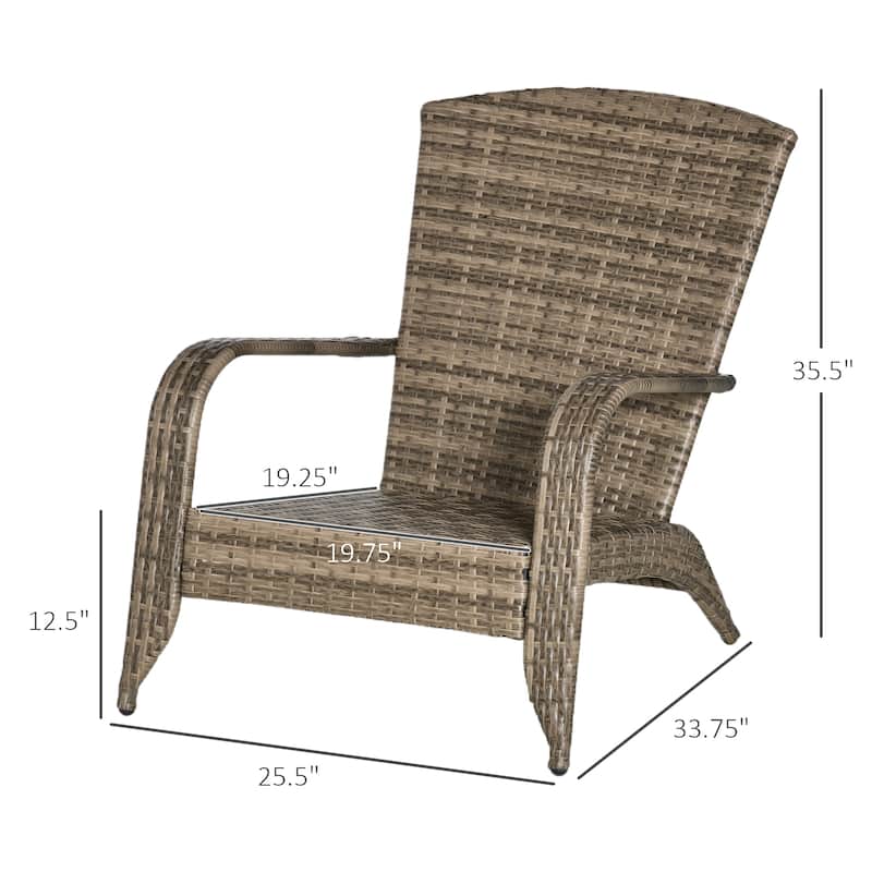 Outsunny Outdoor Classic Rattan Adirondack Chair with Cushion