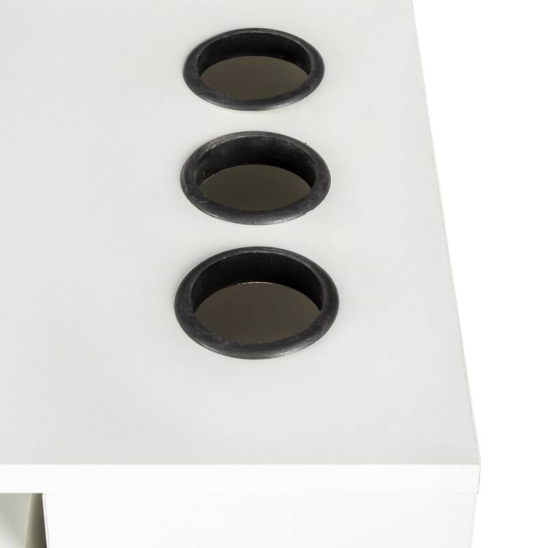 GDF Studio - Sandra Modern 66.93" Tall Hair Desk with Multi-Layer Storage and 2 Drawers