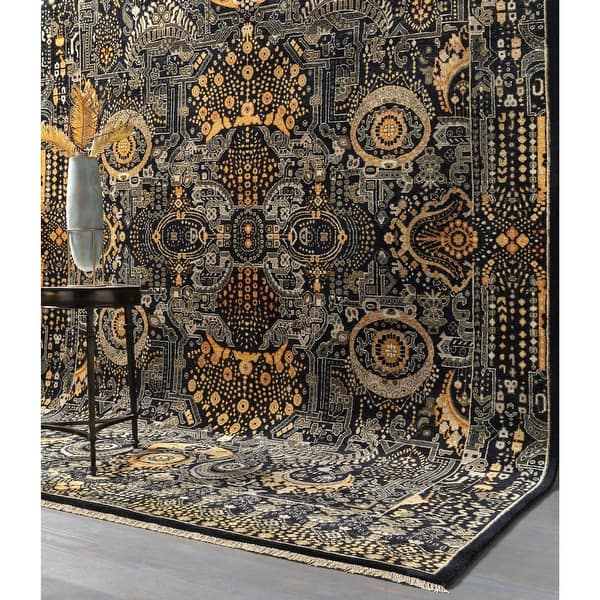 slide 2 of 6, Fiona Transitional Paisley Area Rug Black - 2' x 3' - Rectangle