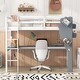 preview thumbnail 3 of 6, Twin Wood Loft Bed with Desk, Bookcase, Charging Station