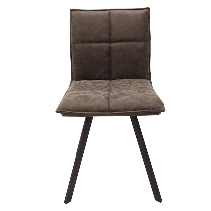 Wesley Modern Leather Dining Chair With Metal Legs Set of 4 by LeisureMod