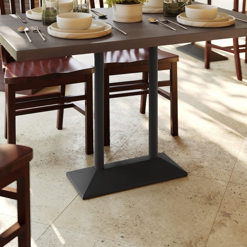 Commercial All Weather Double Table Base for up to 30" x 48" Tabletops - 15"D x 27"W x 30.5"H