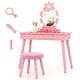 preview thumbnail 2 of 28, Costway Kids Vanity Set Princess Vanity Table & Chair Set with Lighted - See Details