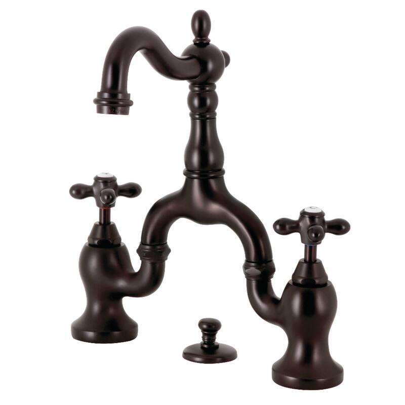 Kingston Brass KS797.AX English Country 1.2 GPM Bridge Bathroom Faucet - Oil Rubbed Bronze