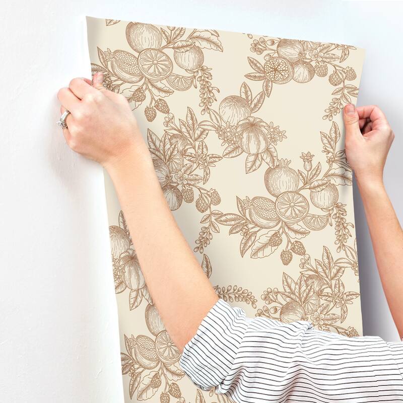 Chris Loves Julia x A-Street Prints Gerty Copper Fruit Toile Wallpaper