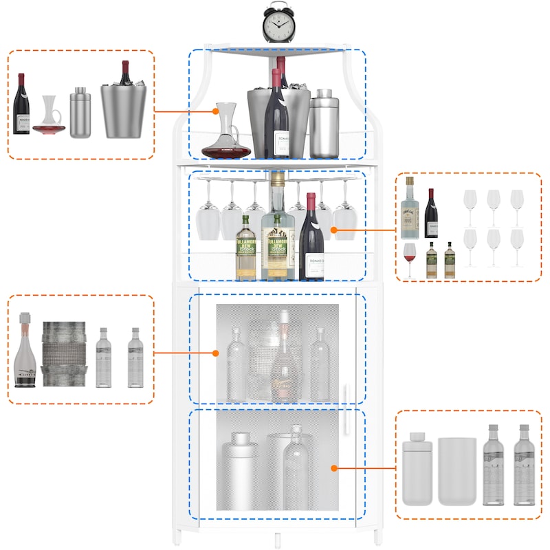 Corner Wine Cabinet with Removable Wine Rack
