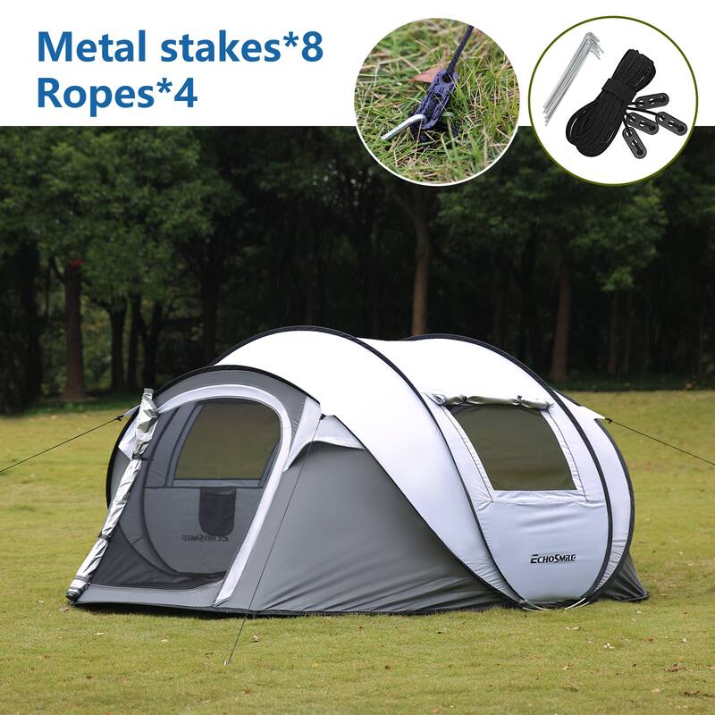 4-6 Persons White + Brown Pop-Up Boat Tent