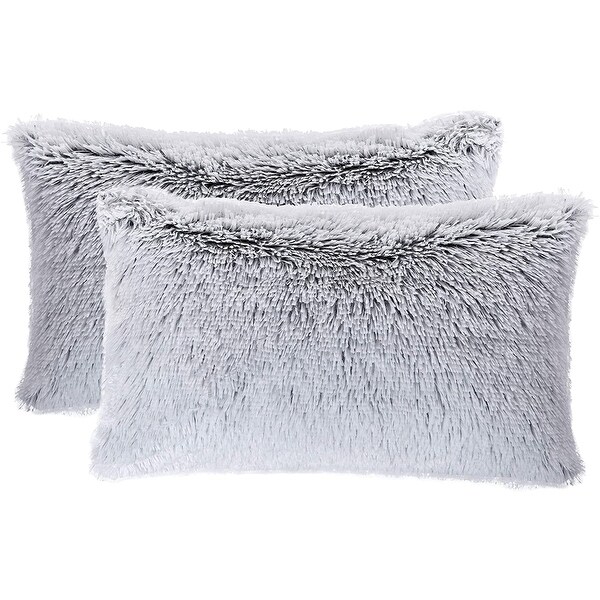 grey plush pillows