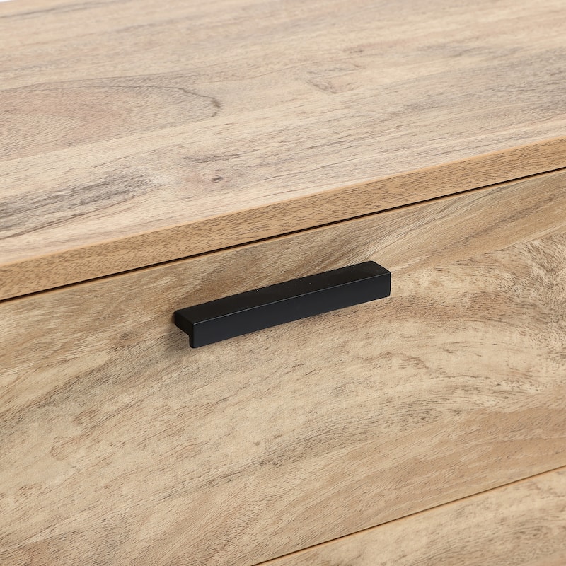 Natural Oak Manufactured Wood 2-Door and 3-Drawer Sideboard Cabinet - 59.1" Wide