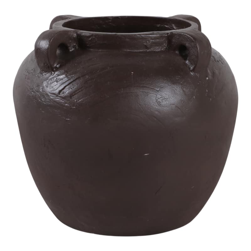 Pottery Terracotta Vase Handmade Handles Rustic Amphora Accent Vessel