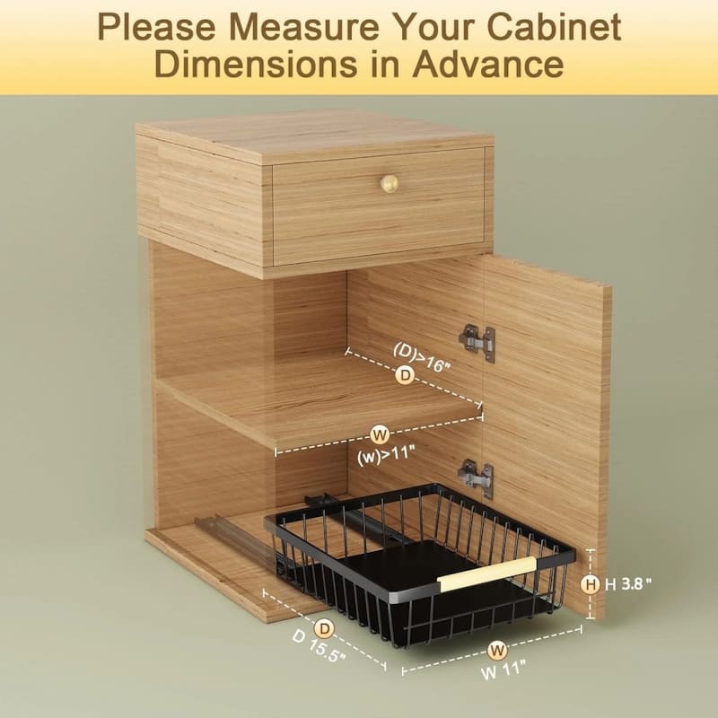 Metal Pull-Out Cabinet Organizer, No-Tool Sliding Shelves for Kitchen