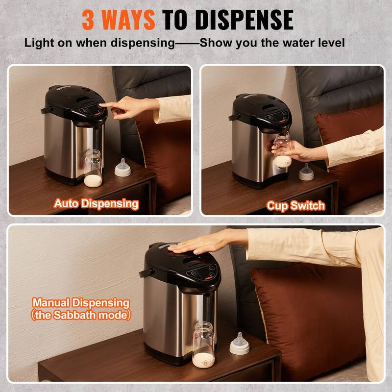 Hot Water Dispenser, Adjustable 4 Temperatures Water Boiler and Warmer, 304 Stainless Steel Countertop Water Heater