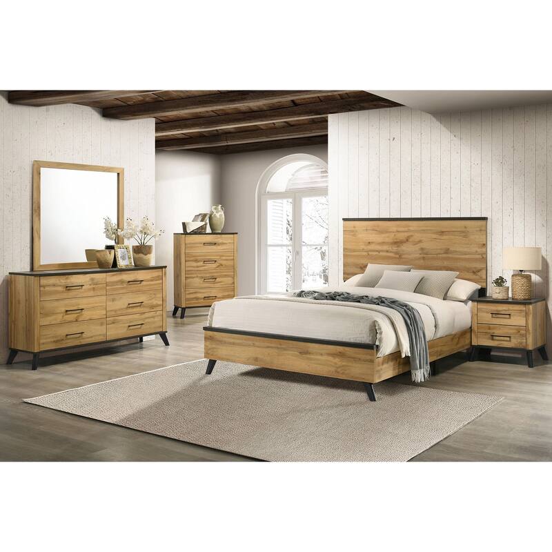 Fraser Natural Pine Queen Panel Bed