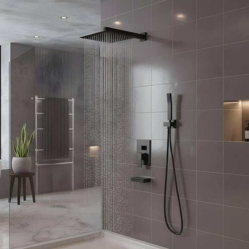 Modern Wall Mounted Square Shower System