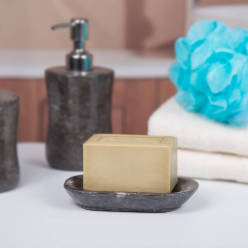 Creative Home Charcoal Marble Soap Dish, Soap Tray, Soap Holder - Gray - N/A