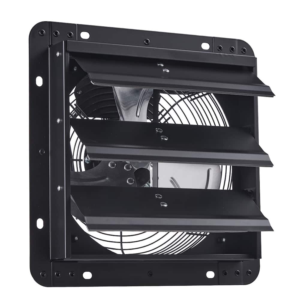 10 inch Shutter Exhaust Fan, Wall Mounted Attic Vent Fan with Variable Speed Controller, 900 CFM, AC Motor, Low Noise for Shed