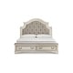 preview thumbnail 4 of 6, Signature Design by Ashley Realyn Chipped White Upholstered Bed with Storage
