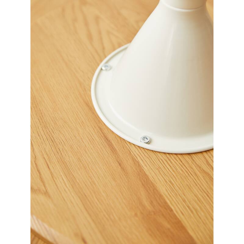 Round coffee table white+wood