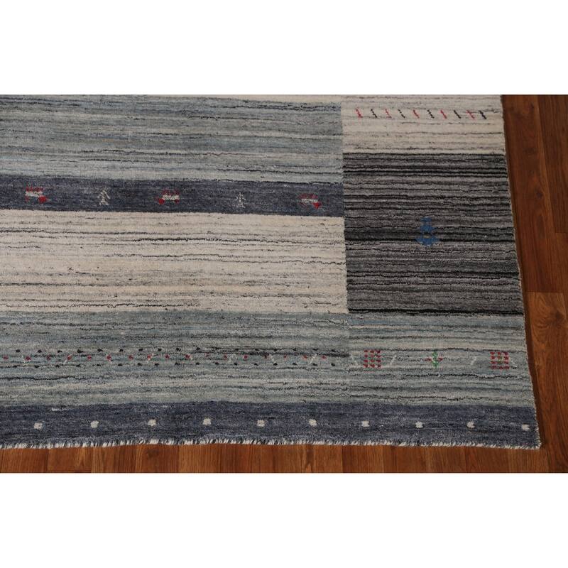 Tribal Gabbeh Indian Area Rug Hand-Knotted Wool Carpet - 5'2" x 7'6"