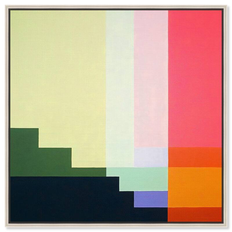 Rectilinear Rhapsody III Canvas by Art Remedy - 20" x 20" - Silver