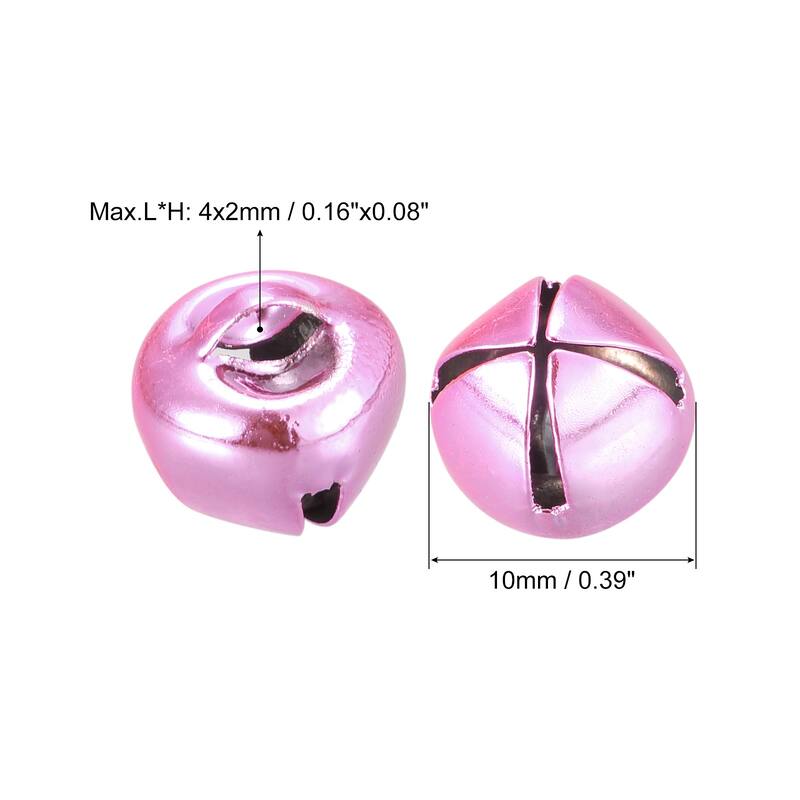 Jingle Bells, 24pcs Small Bells for Crafts DIY Christmas - Pink - 10mm