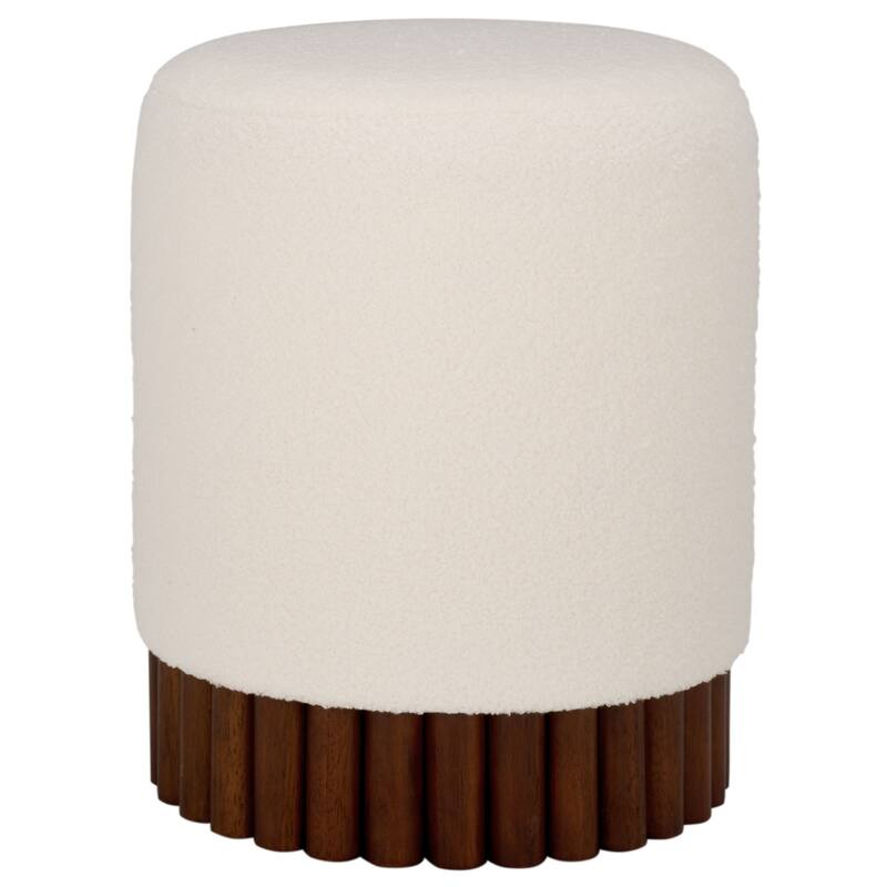 SAFAVIEH HOME Cerna Ottoman - Off White/Dark Brown
