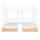 preview thumbnail 5 of 16, Full Over Twin & Twin Bunk Bed, Metal Triple Bunk Bed with Drawers and Guardrails