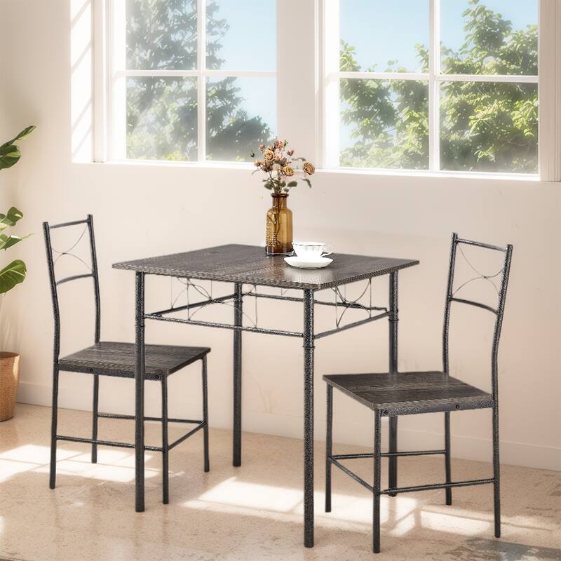 3-Piece Retro Kitchen Dining Room Table Set,Dining Room Table&Chairs