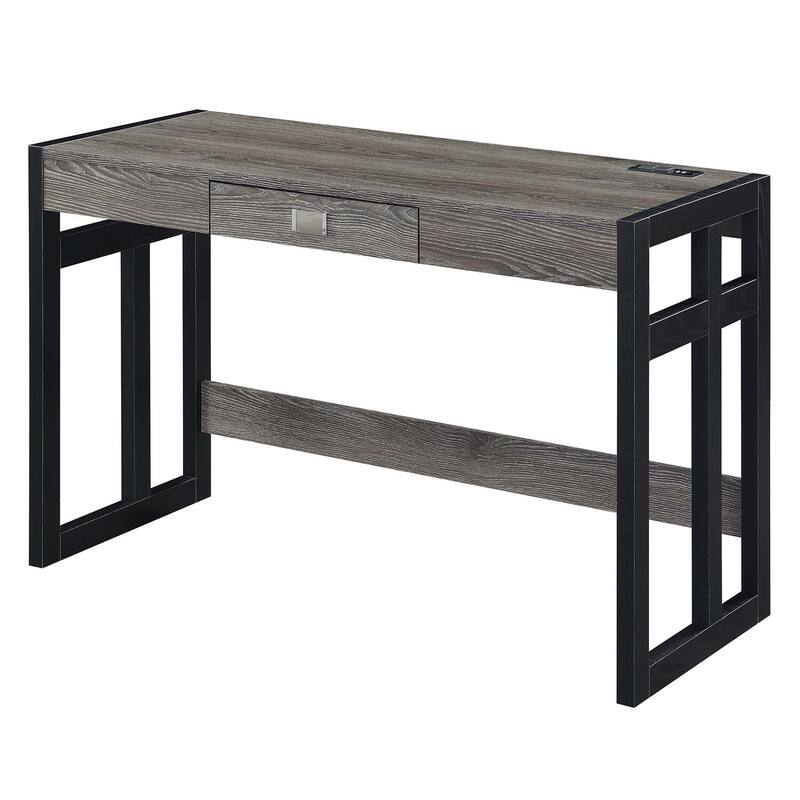 47 Inch Desk with Charging Station - Modern Computer Study Writing Table, Home Office Furniture