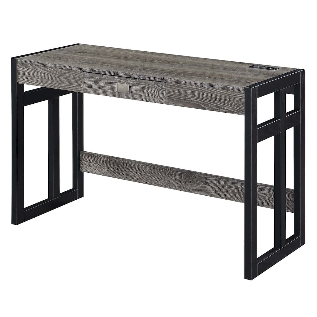 47 Inch Desk with Charging Station - Modern Computer Study Writing Table, Home Office Furniture