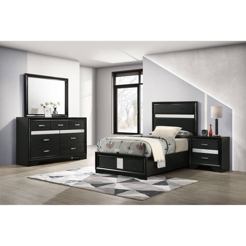 Miranda 4-piece Bedroom Set - Black - Twin
