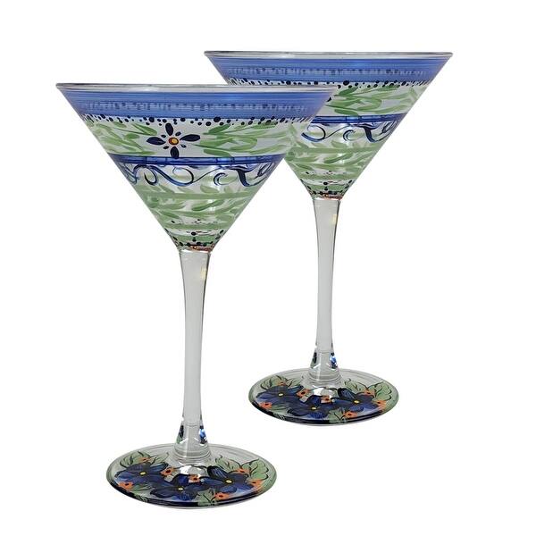 Hand Painted Drinking Glasses Set Unique Floral Drinking Glass Set