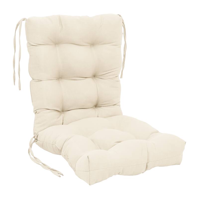 Multi-Section Tufted Twill Seat/Back Chair Cushion (Multiple Sizes) - 18 x 38 - Natural