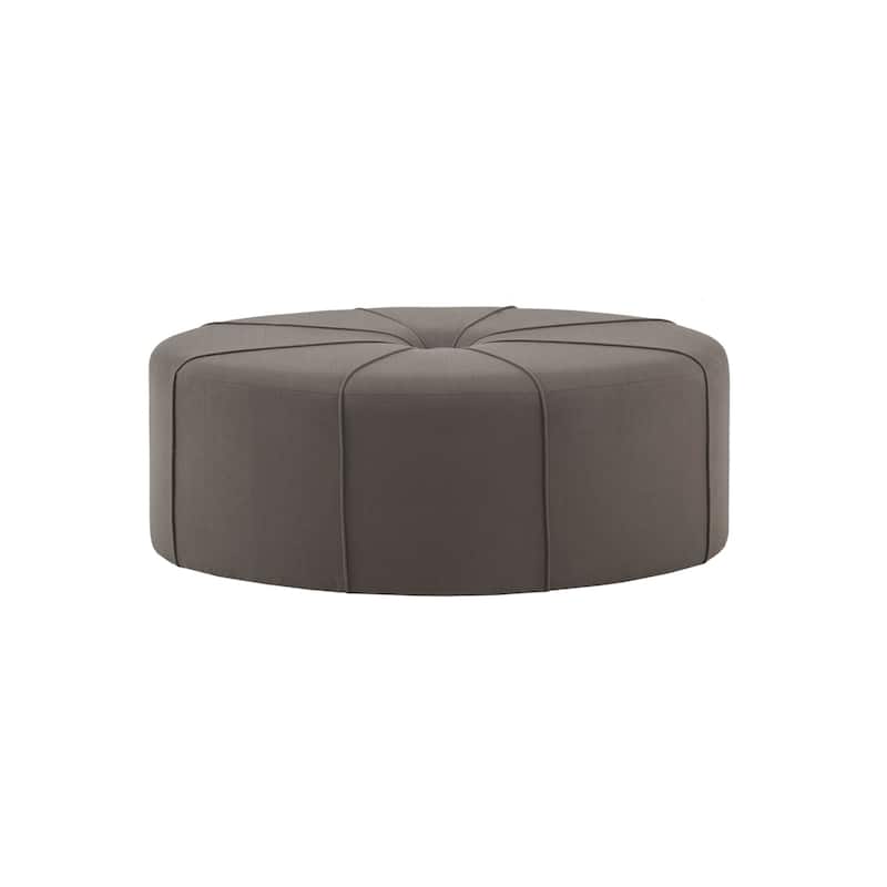 Madison Park Aberdeen Upholstered Tufted Oval Oversized Ottoman