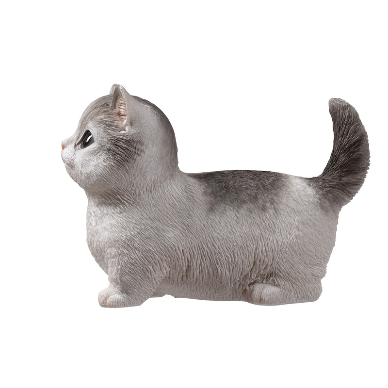 Sitting Cat Kitten Outdoor Garden Statue - 8"