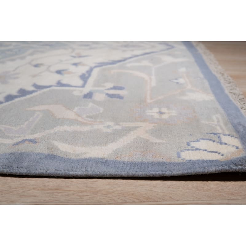 Hand-Knotted Wool Mahal Rug, 9' x 12', Ivory Area Rug, Luxurious Handcrafted Soft Design for Any Room - L