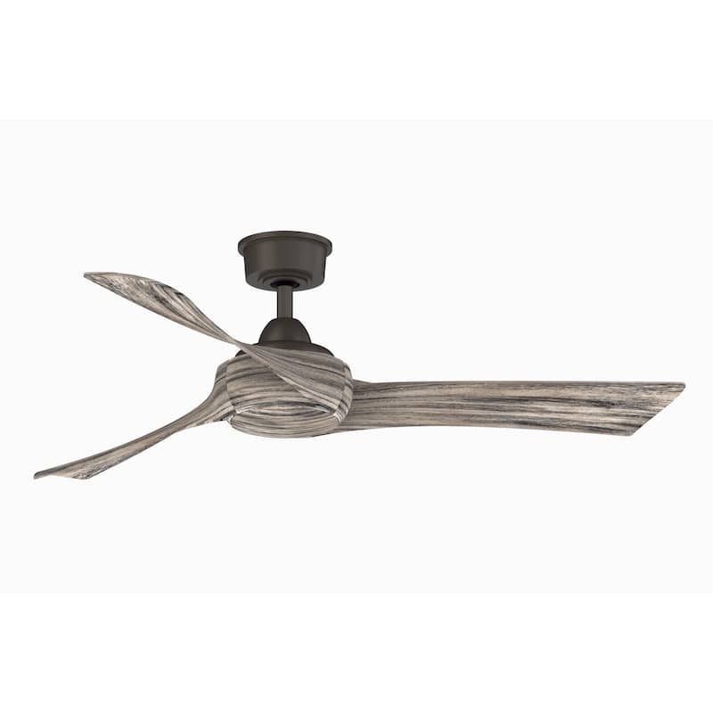 Fanimation Wrap Custom Indoor/Outdoor Smart Ceiling Fan DC Motor with Remote - Matte Greige