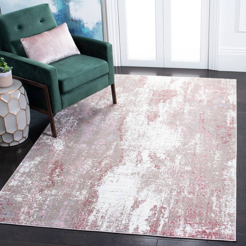 SAFAVIEH Lilypond Glennis Modern Abstract Rug - 4' x 6' - Rose/Ivory